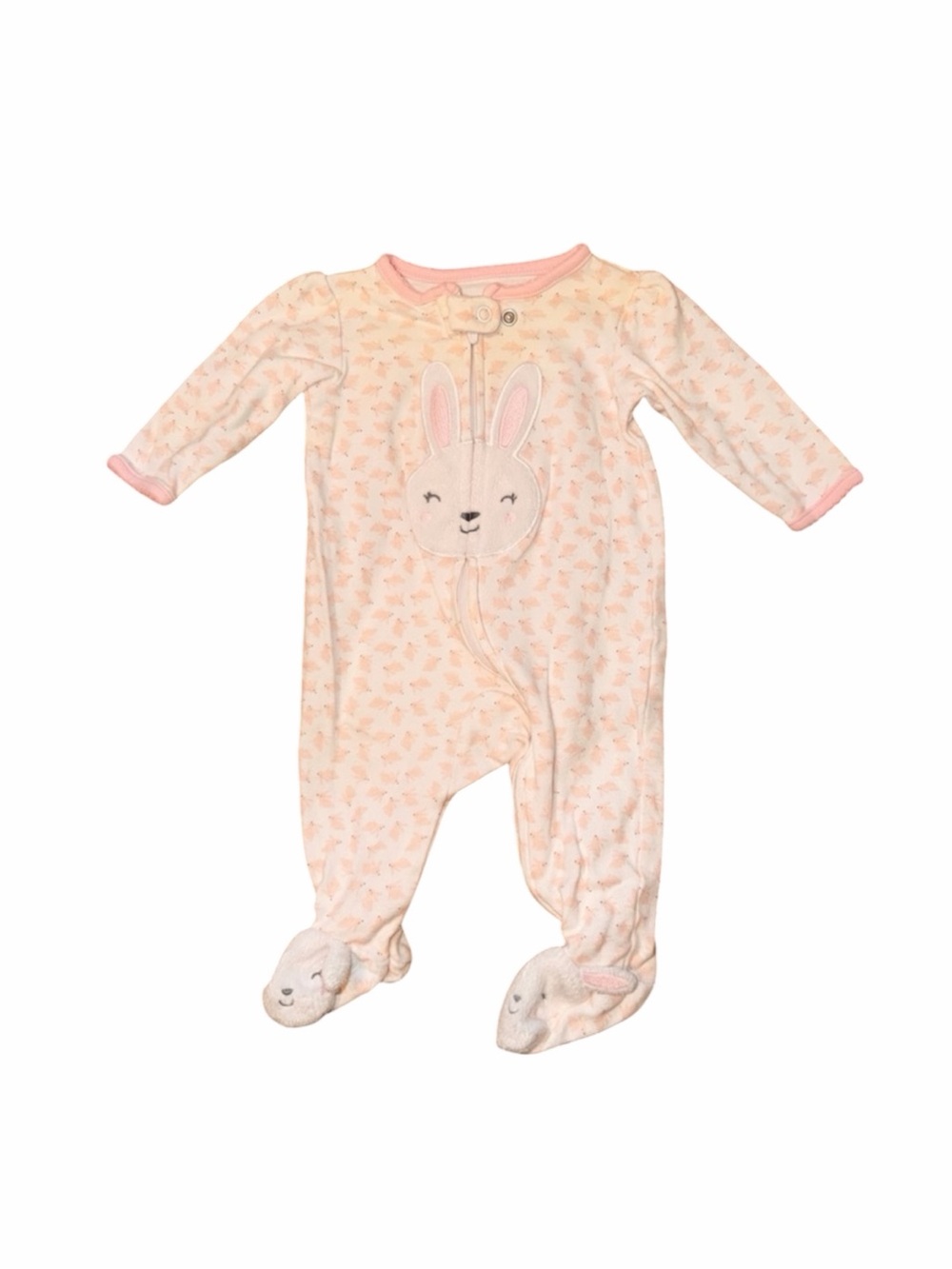 Carter’s Bunny Applique Pink Footed Sleeper Easter 3M